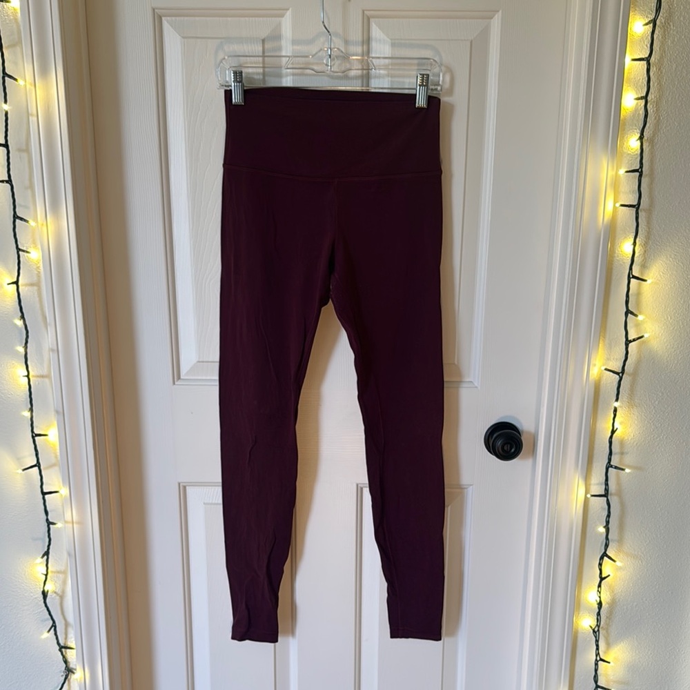 Burgundy Lululemon High-Waisted Align Leggings